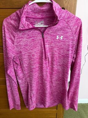 Under Armour Heathered Hot Pink 1/4 Zip Pullover